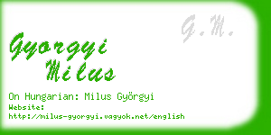 gyorgyi milus business card